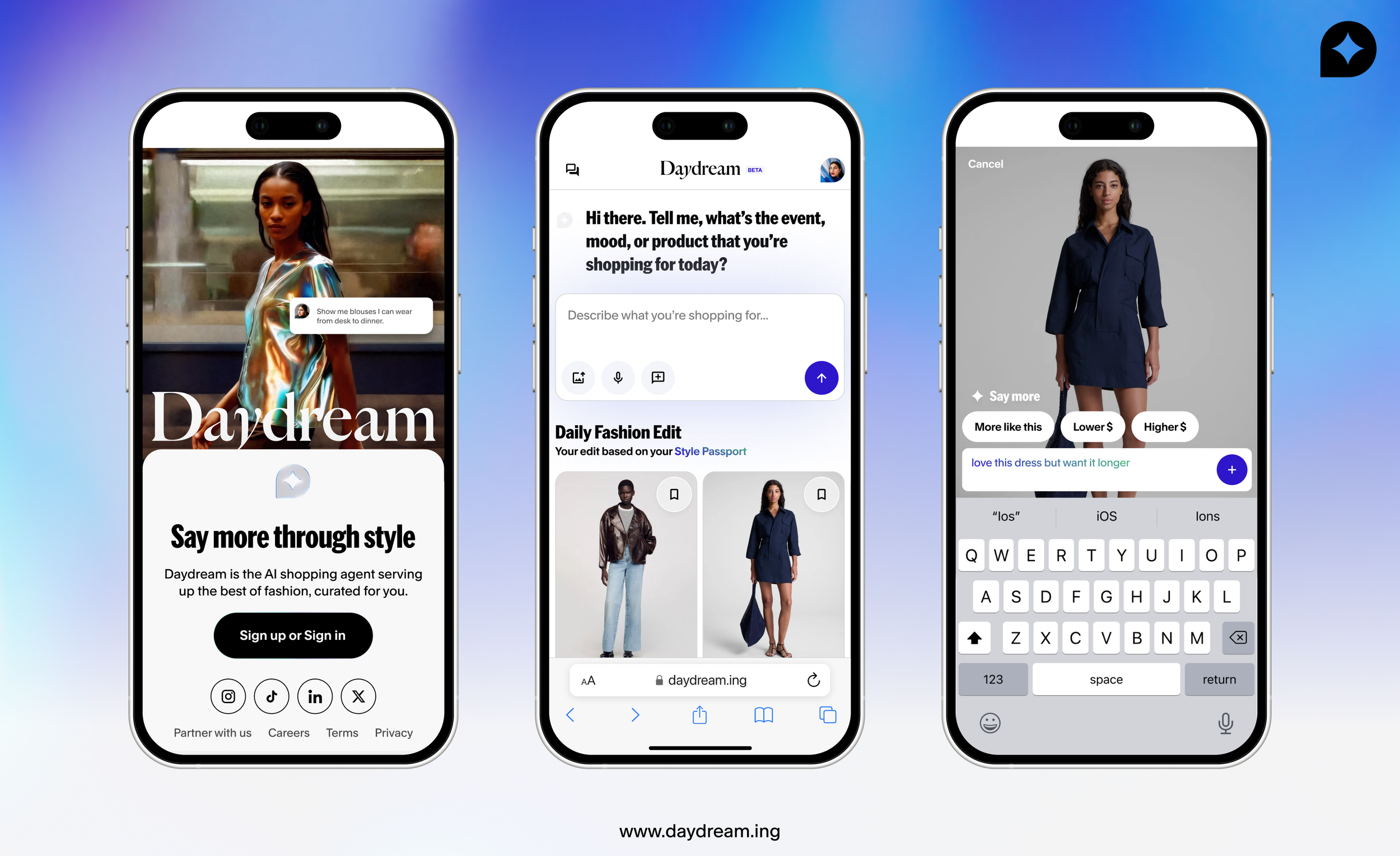 Daydream — AI fashion discovery product